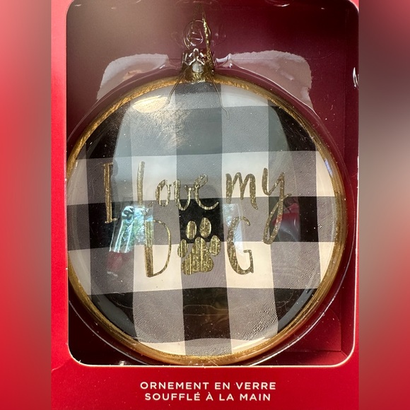 Other - I love my dog and blown glass ornament